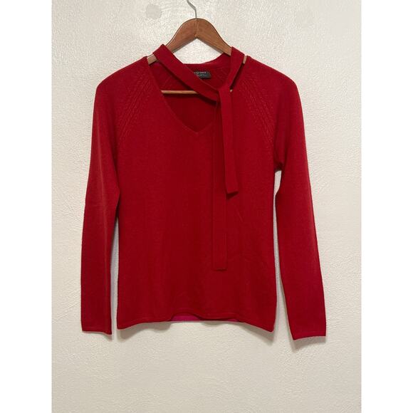 Classiques Entier 100% Cashmere Sweater Red S Necktie Classic Quite Luxury - Picture 1 of 13